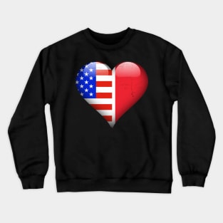 Half American Half Maltese - Gift for Maltese From Malta Crewneck Sweatshirt